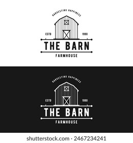 Natural rustic barn, farmhouse, warehouse logo with a retro vintage concept.