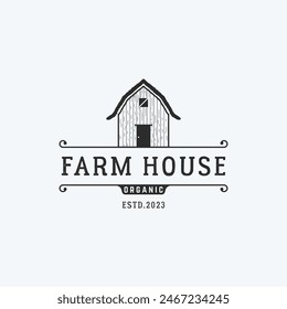Natural rustic barn, farmhouse, warehouse logo with a retro vintage concept.