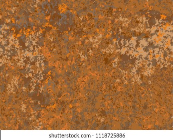 Natural Rusty Texture, Imitation Of Rust. Seamless Vector Pattern