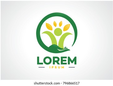 Natural Safe Care Logo Template Design Vector, Emblem, Design Concept, Creative Symbol, Icon