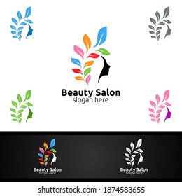 Natural Salon Fashion Logo for Beauty Hairstylist, Cosmetics, or Boutique 