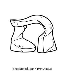 Natural sandstone arch coloring book linear drawing isolated on white background
