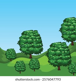 A Natural Scene Green Landscape Stock Illustration 