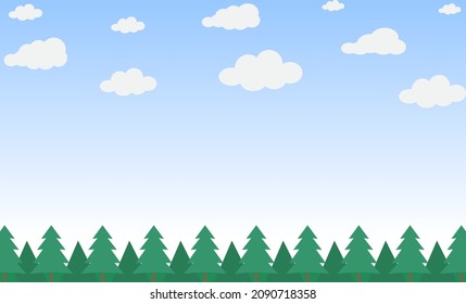 NATURAL SCENERY, CLOUDY SKIES AND FIR TREES. WITH FREE SPACE TO FILL IN THE WRITING. 
