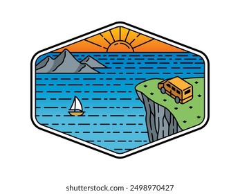 natural scenery in the frame illustration