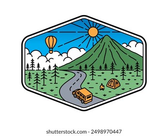 natural scenery in the frame illustration