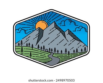 natural scenery in the frame illustration