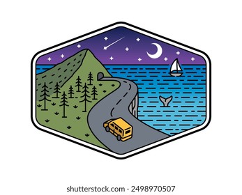 natural scenery in the frame illustration