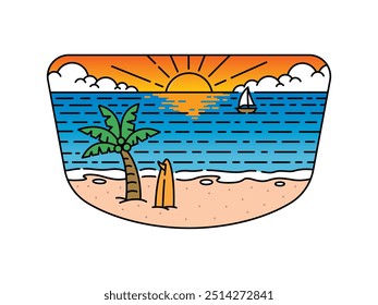 natural scenery in the frame illustration
