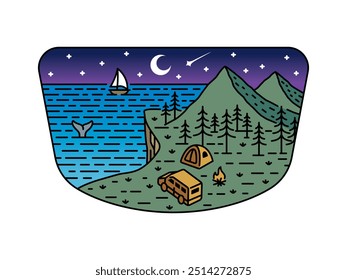 natural scenery in the frame illustration
