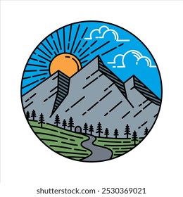 natural scenery in the frame illustration