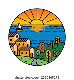 natural scenery in the frame illustration