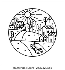 natural scenery in the frame illustration