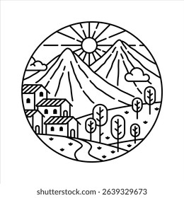 natural scenery in the frame illustration