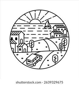 natural scenery in the frame illustration