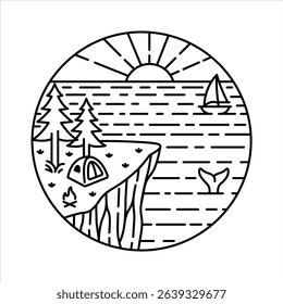 natural scenery in the frame illustration