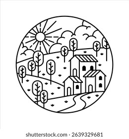 natural scenery in the frame illustration
