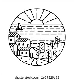 natural scenery in the frame illustration