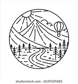 natural scenery in the frame illustration