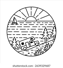 natural scenery in the frame illustration