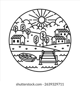 natural scenery in the frame illustration