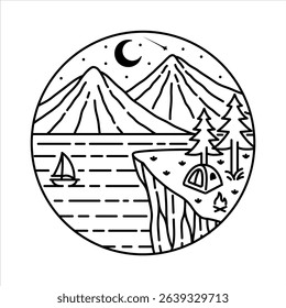 natural scenery in the frame illustration