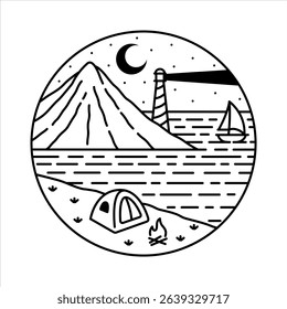 natural scenery in the frame illustration