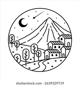 natural scenery in the frame illustration