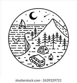 natural scenery in the frame illustration