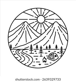 natural scenery in the frame illustration