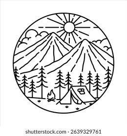 natural scenery in the frame illustration