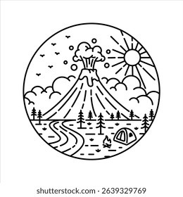 natural scenery in the frame illustration