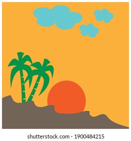 Natural scenery icon vector design illustration