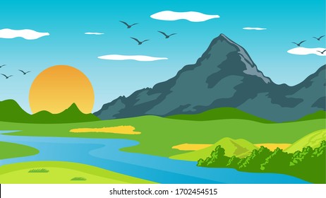 natural scenery in a mountain range, suitable for your background