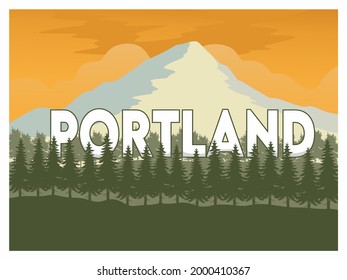 paisaje natural con escritura portland