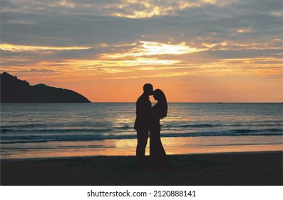 natural scenery silhouette design illustration