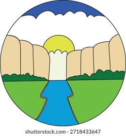 natural scenery vector design icon illustration