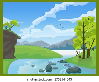 Natural scenery vector illustration for related work
