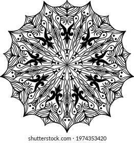 a natural scribbled mandala artwork improvised from a floral background