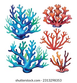 natural sea corals art design vector illustrator