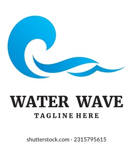 Natural sea waves icon logo illustration design
