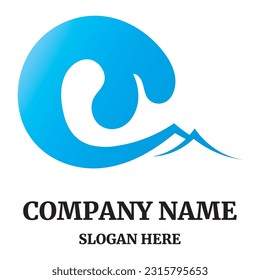 Natural sea waves icon logo illustration design