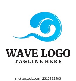Natural sea waves icon logo illustration design