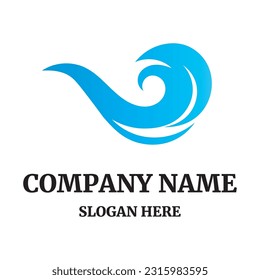 Natural sea waves icon logo illustration design