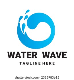 Natural sea waves icon logo illustration design