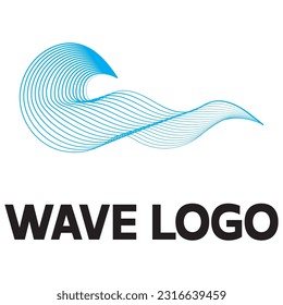 Natural sea waves icon logo illustration design