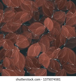 Natural seamless background / pattern. Trendy leaf ornament.