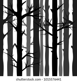 Natural seamless background with silhouettes of trees, vector illustration