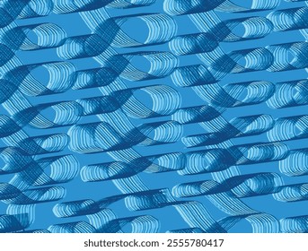 natural Seamless pattern with abstract silhouette organic shapes. Vector flat background in minimalist boho style. Wavy liquid distorted shapes abstract ocean turquoise colorful organic simple lines