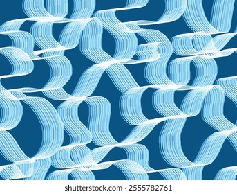 natural Seamless pattern with abstract silhouette organic shapes. Vector flat background in minimalist boho style. Wavy liquid distorted shapes abstract ocean turquoise colorful organic simple lines